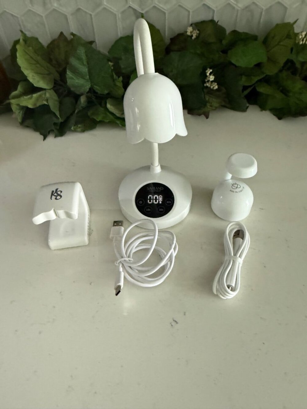 Saviland Nail Curing Lamp Set With USB Cables & Accessories For Gel Nails White